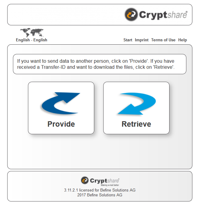 Cryptshare_web application