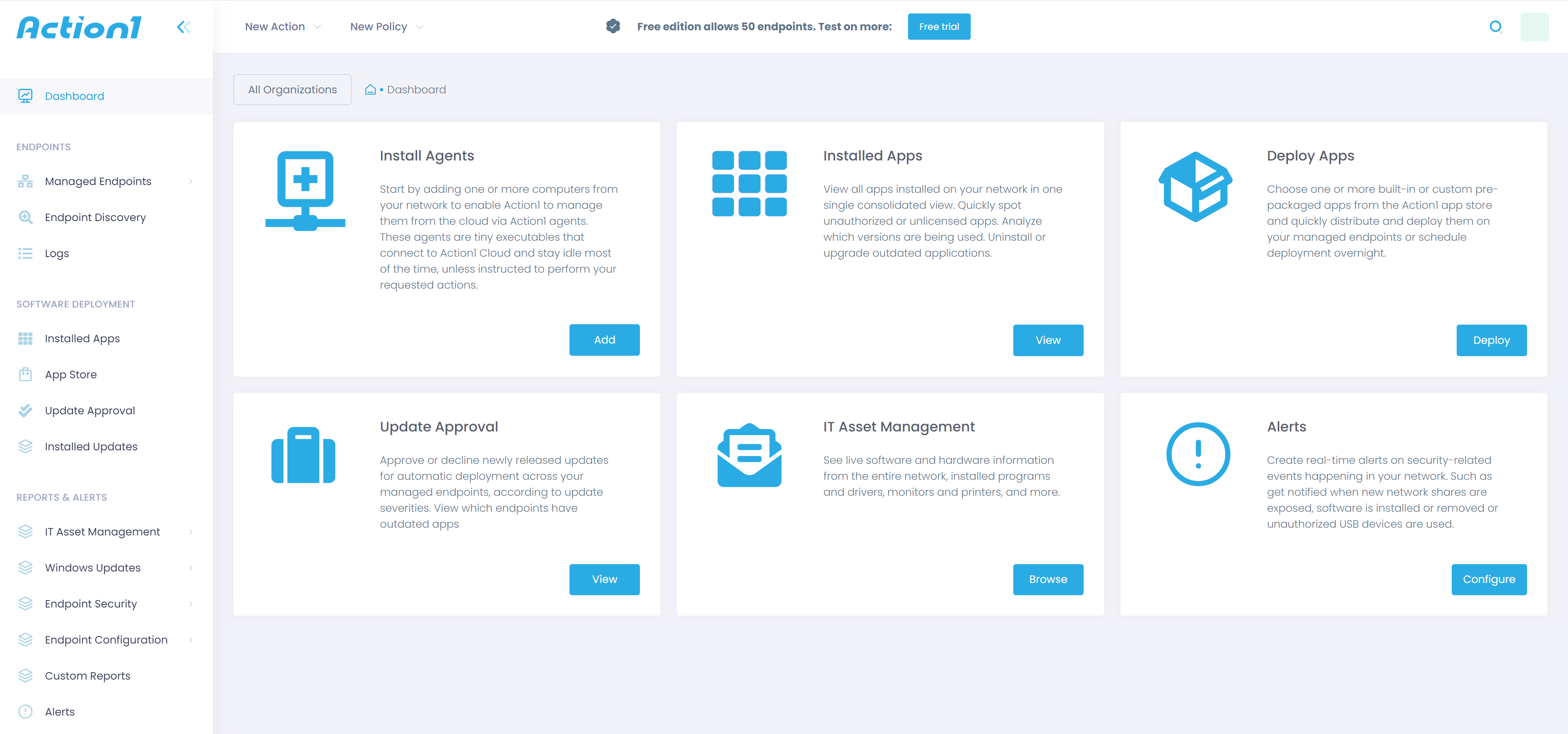 Endpoint Manager, Security Manager Dashboard