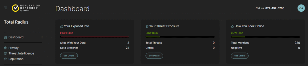 Total Radius Dashboard